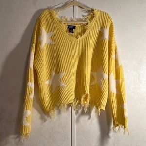 Star Distressed Sweater